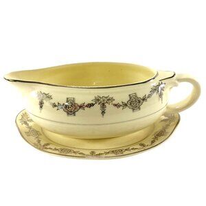 Vintage 1940s Taylor Smith & Taylor Gravy Boat Underplate Pattern 1825‎